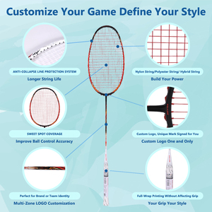 Oem sợi carbon cầu lông vợt nhà máy cung cấp trực tiếp chuyên nghiệp tùy chỉnh vợt bán buôn thiết bị thể thao cho người chơi - Product Image 4