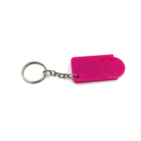 Porte-clés de caddie en acier inoxydable de supermarché Euro avec porte-monnaie imprimé sérigraphié Design de chariot à jetons