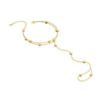 Bracelet à double chaîne bohème punk, bracelet en métal doré, bracelet de main, bijoux tendance pour femmes
