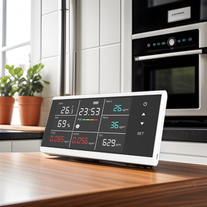 पेशेवर 9-इन-1 वायु गुणवत्ता मॉनिटर pm2.5 Co2 डिटेक्टर टच स्क्रीन बटन उन्नत सेंसर होम ऑफिस तापमान आर्द्रता - Product Image 6
