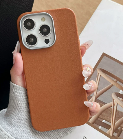 Cuir uni soft shell-marron