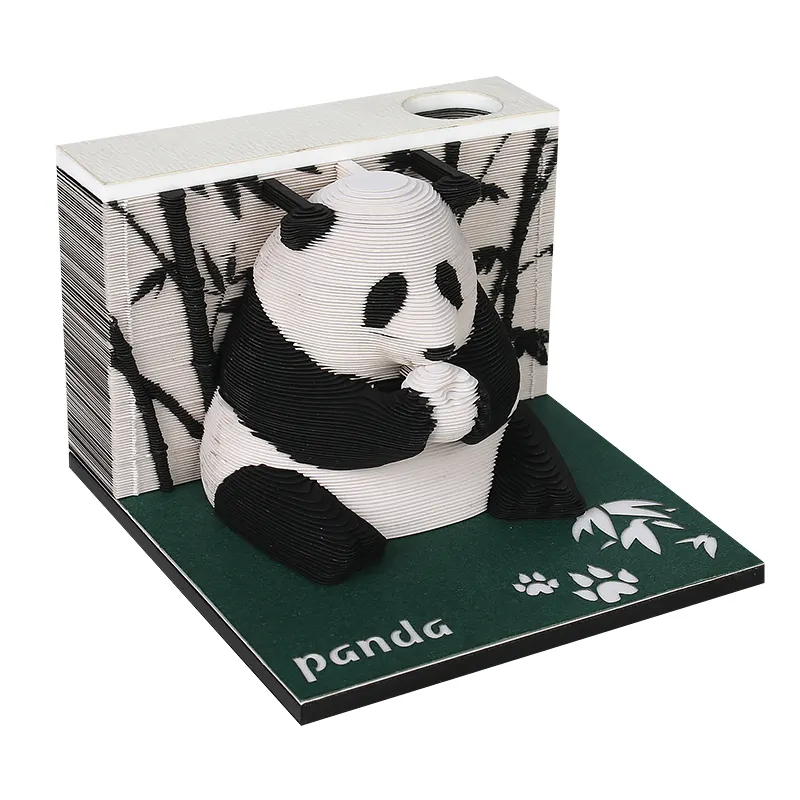 Fabriek Directe Creatieve Holle Speciale Papieren Kaart Custom155 Vellen Panda Notities Vellen Kaart Oem Odm 3d Memo Pad