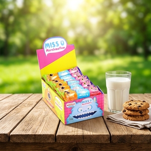 Caramelle Marshmallow Halal da 15g all'Ingrosso con Ripieno di Marmellata alla Frutta, Snack Morbido al Gusto di Zucchero Filato per Bambini - Product Image 1