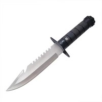 Couteau droit de survie en plein air portable, couteau en acier inoxydable à haute dureté, housse personnalisée OEM pour la chasse et le camping