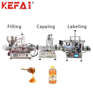 Kefai độ chính xác cao tự động Máy tính để bàn thực phẩm Mứt Mật ong sữa nước trái cây dầu dán điền đóng nắp và ghi nhãn Máy điền dòng - Product Image 1