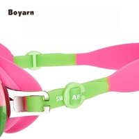 Boyarn mode lunettes microfibre Anti-buée lentilles enfants dessin animé facette avec diamants bonbons enfants lunettes de natation