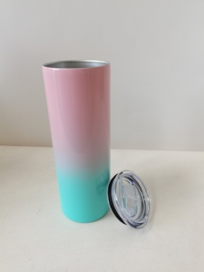 Vaso Térmico de Acero Inoxidable Recto con Degradado de Color de 600 ml, Tapa Transparente Antiderrames para Botella de Agua de Viaje Diaria - Product Image 4