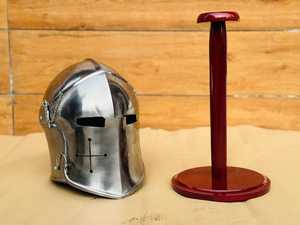 Casco de Armadura Medieval Histórico de Metal, Casco de Caballero de Acero Premium para Cosplay, Exhibición en Festivales y Coleccionistas - Product Image 1