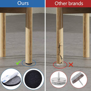 Protège-meubles <span class=keywords><strong>en</strong></span> <span class=keywords><strong>feutre</strong></span> auto-adhésif, coulissant, noir, <span class=keywords><strong>pour</strong></span> chaises, planeurs de sol, lot de 300 pièces - Product Image 6