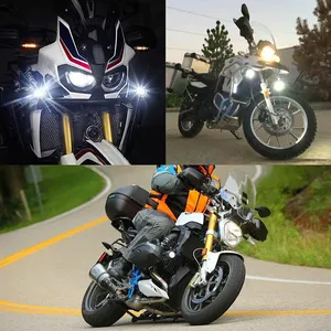 Feu antibrouillard LED et protection pour motos, avec faisceau électrique, lumières blanches, pour BMW R1200 GS, ADV, 6000k