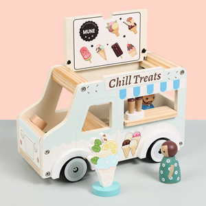 Camion de crème glacée en bois pour jeu d'imitation, ensemble de jouets de <span class=keywords><strong>cuisine</strong></span> pour enfants, ensemble de <span class=keywords><strong>cuisine</strong></span> pour enfants, <span class=keywords><strong>cuisine</strong></span> de jeu - Product Image 2