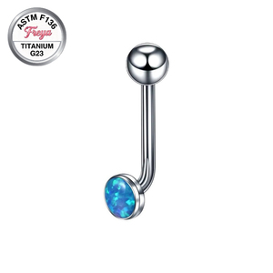 Barre courbée en titane de qualité implantable 14G avec <span class=keywords><strong>opale</strong></span> incrustée pour piercing génital Christina Venus VCH - Bijou de piercing corporel privé - Product Image 3