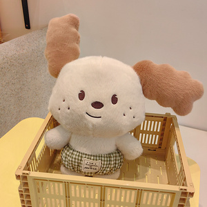 Peluche chien aux grandes oreilles OEM/ODM - Couleurs et motifs personnalisables, chiot en peluche personnalisé avec pantalon à carreaux pour cadeaux - Product Image 3