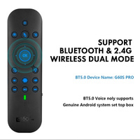 Vente en gros BT 2.4G sans fil double mode voix air souris G60S Pro télécommandes intelligentes avec clavier écran tactile