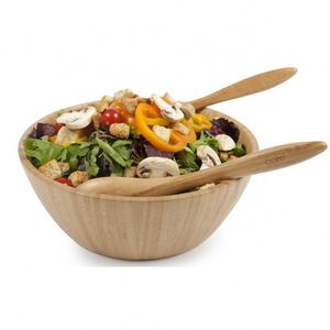 ชามสลัดไม้ไผ่ BSCI Factory สำหรับใช้ในชีวิตประจำวัน ชามเสิร์ฟอาหารไม้ ดีไซน์คลาสสิก เทคนิคการขัดเงา คุณสมบัติที่ยั่งยืน เหมาะสำหรับงานปาร์ตี้ - Product Image 3