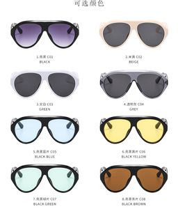 Lunettes de soleil surdimensionnées XY3607 style pilote, monture PC, verres UV400, protection tendance, personnalisables avec logo, fabricant OEM ODM - Product Image 3