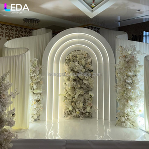 งานเลี้ยงลดราคา LEDA ของตกแต่งงานปาร์ตี้ ซุ้มโค้งสีขาวขนาดใหญ่ พร้อมไฟ LED สำหรับงานแต่งงาน - Product Image 3