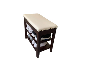 2-Tier Modern Entryway <strong>Shoe</strong> Cabinet for <strong>Small</strong> Spaces Rubber Wood Material Holds 4 Pairs <strong>Shoes</strong> Living Room Furniture Home <strong>Storage</strong> - Product Image 4