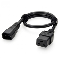 Câble d'alimentation HENG-WELL IEC C14 vers C19, 16 14AWG 15A/250V, isolé en PVC, pour PDU, PSU, UPS, armoire rack, serveurs