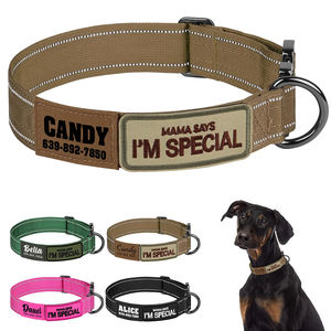 Individuelles Hundehalsband mit reflektierendem Streifen, personalisierter Name, Telefonnummer, Haustierhalsbänder für mittelgroße und große Hunde, Halsband für Jagdhunde - Product Image 1