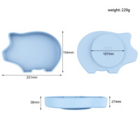 Ensembles d'alimentation mignons pour enfants, bols incassables en forme de chat et de cochon, plaque d'aspiration en silicone avec couleur personnalisée pour bébé