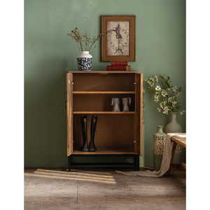 Farmhouse Retro Solid Wood Shoe Cabinet Living Room Furniture with Shoe Racks for Home Bedroom <strong>Hall</strong> or Hotel Use - Product Image 3