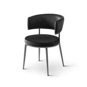 Silla de comedor moderna minimalista de metal tapizada para el hogar, oficina, villa, cafetería - Product Image 1