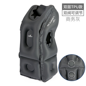 <b>Inflatable</b> U-Shaped Travel Pillow 28x28x14cm Gray For Train Plane Nap - Product Image 2