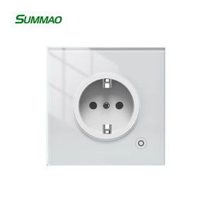 <span class=keywords><strong>Prise</strong></span> murale <span class=keywords><strong>WiFi</strong></span> personnalisée Tuya Smart Home 16A avec compteur de puissance, contrôle à distance par application, minuterie, verre trempé, cuivre pur, <span class=keywords><strong>prise</strong></span> européenne - Product Image 1