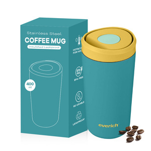 Taza de café de acero inoxidable con logotipo personalizado de nuevo diseño Everich, Taza Termo aislada de 400ml con diseño duradero y sin BPA - Product Image 6