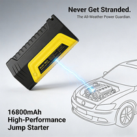 Démarreur de batterie 12V à super condensateur, compresseur de pneus, booster de batterie de voiture, batterie externe, kit d'outils d'urgence, LED jaune