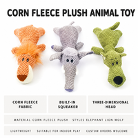 Jouet à mâcher pour chien en peluche douce en forme d'animal 3D avec couineur intégré