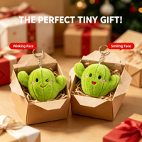 Porte-clés en peluche Cactus Kawaii de 4 pouces, jouet en coton doux rembourré, vente en gros, prix pour machine à griffes, cadeau mignon et amusant pour petite fête