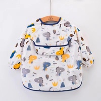 Bavoirs bébé à manches longues en polyester, imperméables, couvrants, résistants aux taches, antibactériens, écologiques, lavables, pour l'alimentation des tout-petits