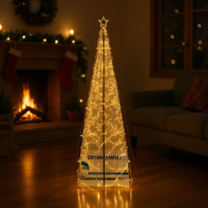 Sapin de Noël en forme de cône 5x16 pieds 1400 LED blanc chaud Modèle D0100HXMR4J Décorations festives d'intérieur - Product Image 2