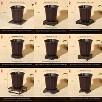 Pot Bunga Anggrek Bambu Tanaman Hijau Dekorasi Meja Ramah Lingkungan Tahan Lama Resin Pasir Ungu Gaya Cina Retro Minimalis