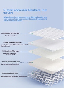 Cubrecolchón <span class=keywords><strong>de</strong></span> Látex Suave y Cómodo para el Hogar, Dormitorio, Habitación <span class=keywords><strong>de</strong></span> Invitados, Alivio <span class=keywords><strong>de</strong></span> Presión, Mejora del Sueño - Product Image 6