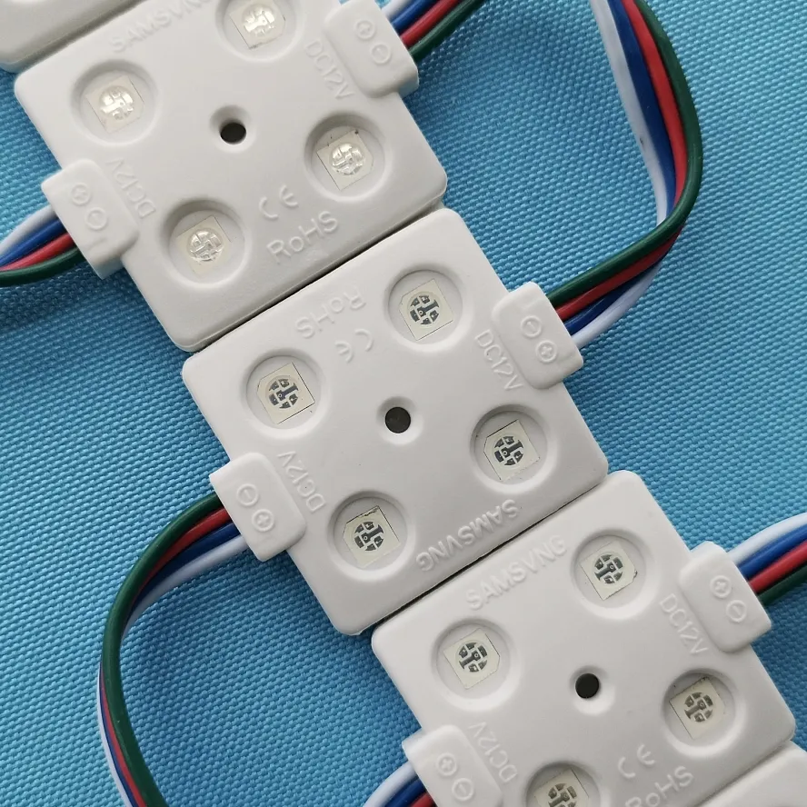 SMD 5050 RGB LED modulo di luce per segni canale lettere PVC iniezione DC12V 36mm * 36mm * 6mm SMD5050 4LED 0.96W 80lm RGB