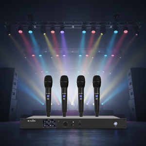 HUAIN Hochwertiges Wiederaufladbares 2-Kanal/4-Kanal Nierenförmiges Drahtloses Handmikrofon UHF Digitales Drahtloses Konferenzsystem - Product Image 5