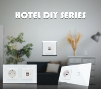 CNSKOU CE Certifié Hôtel Outlet DIY Prise Murale Électrique PC 16A Double/Simple/Triple Europe/Allemagne Panneau en Verre Trempé