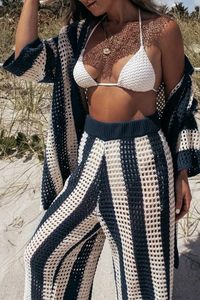 Logo personnalisé 2 pièces ensembles pour femmes Crochet ensembles deux pièces femmes Crochet <span class=keywords><strong>pull</strong></span> vacances tenues OEM ODM fabricants 2025 - Product Image 2