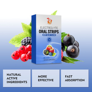 Bandes orales d'électrolytes à dissolution rapide avec sodium et potassium pour une hydratation rapide, sans sucre, supplément de récupération après l'exercice - Product Image 3