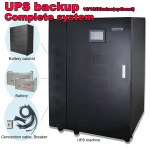 Autonomia de backup inversor conversão dupla, 20k/30k/60k/80k/100k/120k/160k/rádio em 3 fases, autonomia de backup 5, 10, 15, 30 minutos