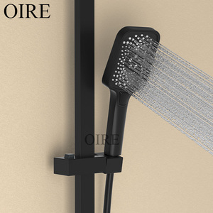 Robinet <span class=keywords><strong>de</strong></span> <span class=keywords><strong>douche</strong></span> mural <span class=keywords><strong>de</strong></span> luxe en laiton noir à poignée unique avec <span class=keywords><strong>barre</strong></span> coulissante 3 fonctions (chaud/froid/pluie/<span class=keywords><strong>douche</strong></span> douce) pour appartement - Product Image 3