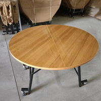 Table ronde en bois de qualité supérieure, table à manger, location pour mariage, table pliante pour événements avec roulettes pour faciliter le déplacement