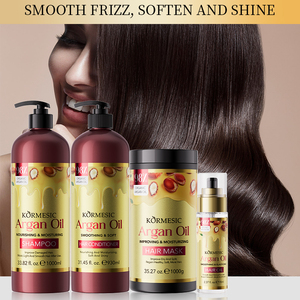 KORMESIC Private Label Argan Oil & Keratin Scalp Nourishing Hair Care Wash Set Moisturizing Anti-Dandruff Essence Shampoo Mask - Product Image 4