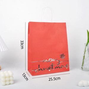 Bolsa de Papel Kraft Premium para Regalos de Navidad y Compras, Promoción de Fábrica, Bolsas de Regalo para Llevar, Estampado en Caliente con Puntos, Impresión Completa - Product Image 5