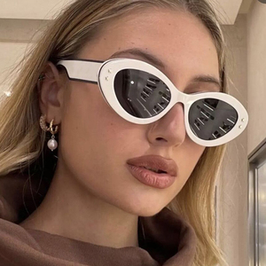 Women's Customized Oval <b>Sunglasses</b> Fashionable Street Photos Cat Eyes Rice Nails <b>Sunglasses</b> - Product Image 1