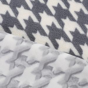 100% полиэстер, жаккардовая ткань с рисунком «гусиные лапки», шерпа, мех ягненка, флисовая ткань - Product Image 2