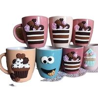 Date D'argile de Polymère Cadeau Tasse Couleur Vitrage de Bande Dessinée Tasse En Céramique Verres